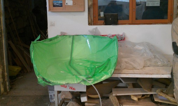 Bache à vide en place